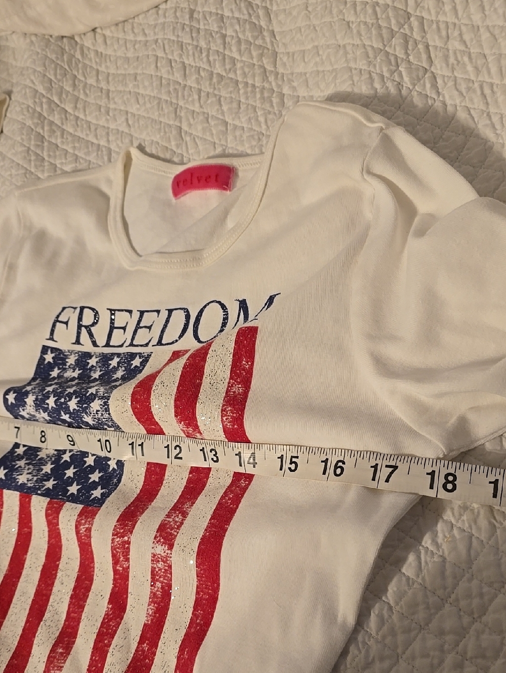 💥Rare Vtg Velvet Graham Spencer Freedom Flag Top #Z - Picture 7 of 13